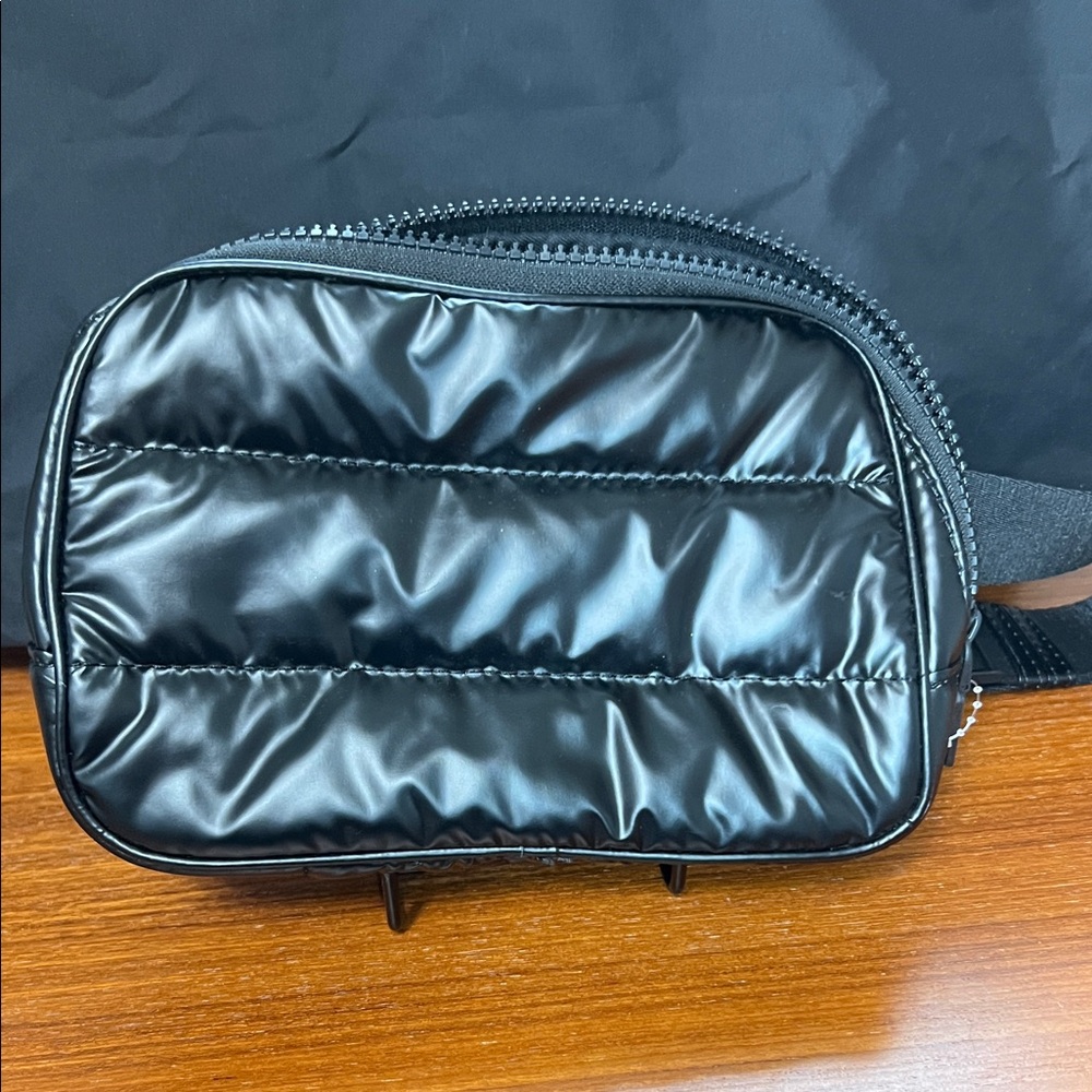 Madison West Shiny Black Belt Bag